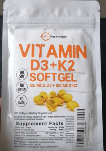 Micro Ingredients Vitamin D3 5000 IU Plus K2