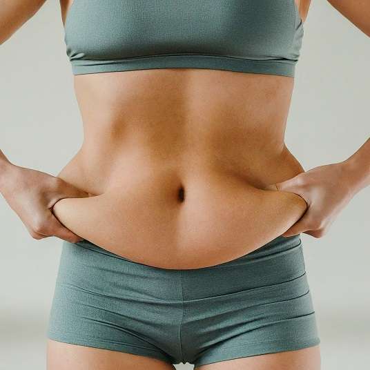 What causes hanging belly fat